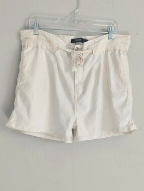Hudson Los Angeles Paperbag Linen Cream Shorts Women 29